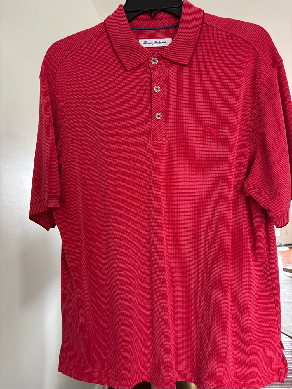 Tommy Bahama Men's Red Polo with Subtle Texture